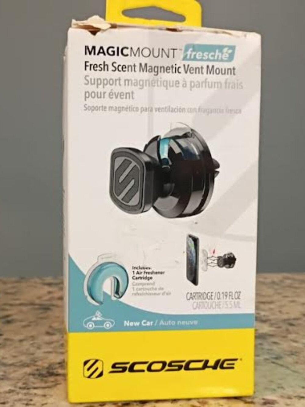 Scosche Magic Mount- Fresh Scent Magnetic Vent Mount- 1 Air Freshener Cartridge